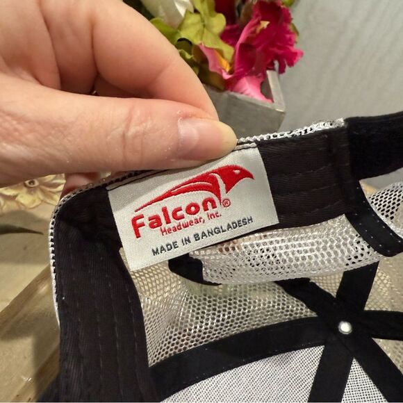 Falcon Custom Choppers Adjustable Mesh Trucker Cap Hat Skull Black Unisex NWOT - Picture 12 of 13